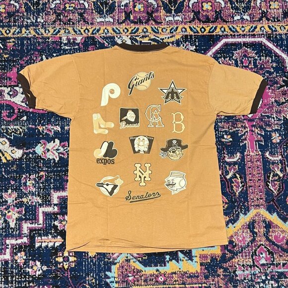 Vintage Majestic‎ All MLB Teams T-shirt All Over Print Front and Back Size Large - Picture 2 of 4